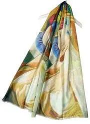 Impressionist Style Portrait Print Scarf, Womens, Multi Coloured, Scraves, Scarf, Wraps, Clarissasboutiqueuk by Clarissas Boutique