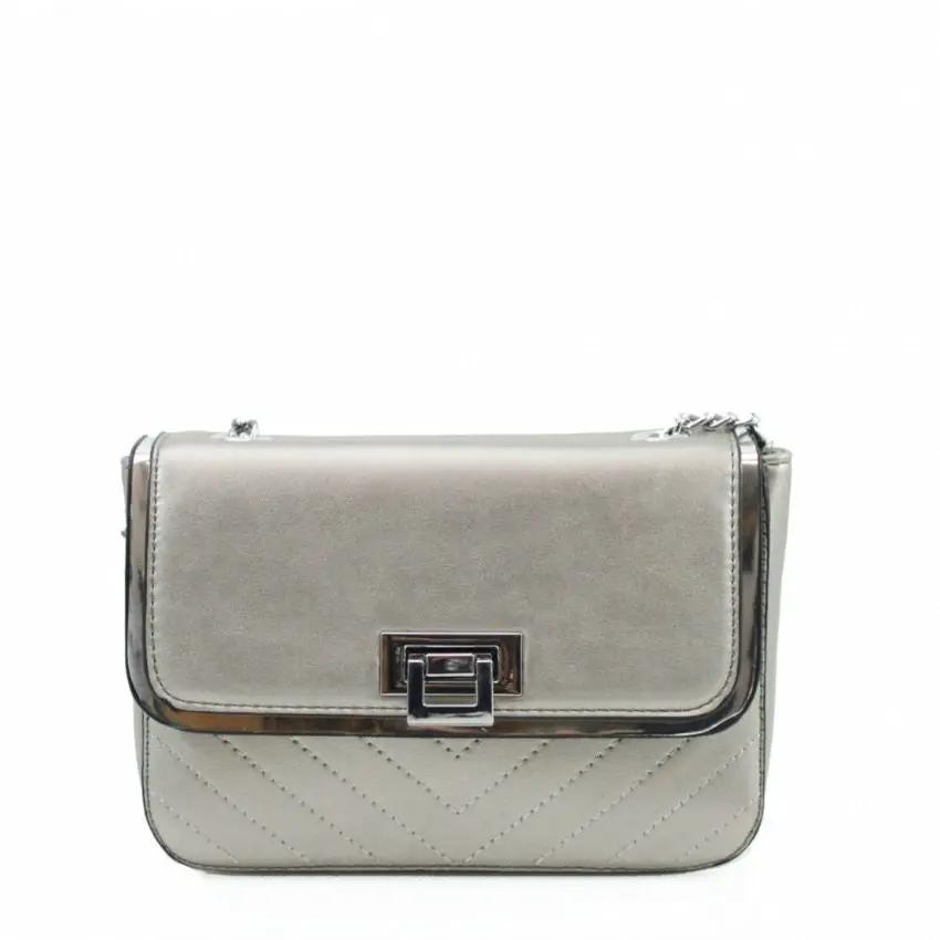 Grey Shoulder Bag with Long Chain For Women's Best Friend Gift by Clarissas Boutique