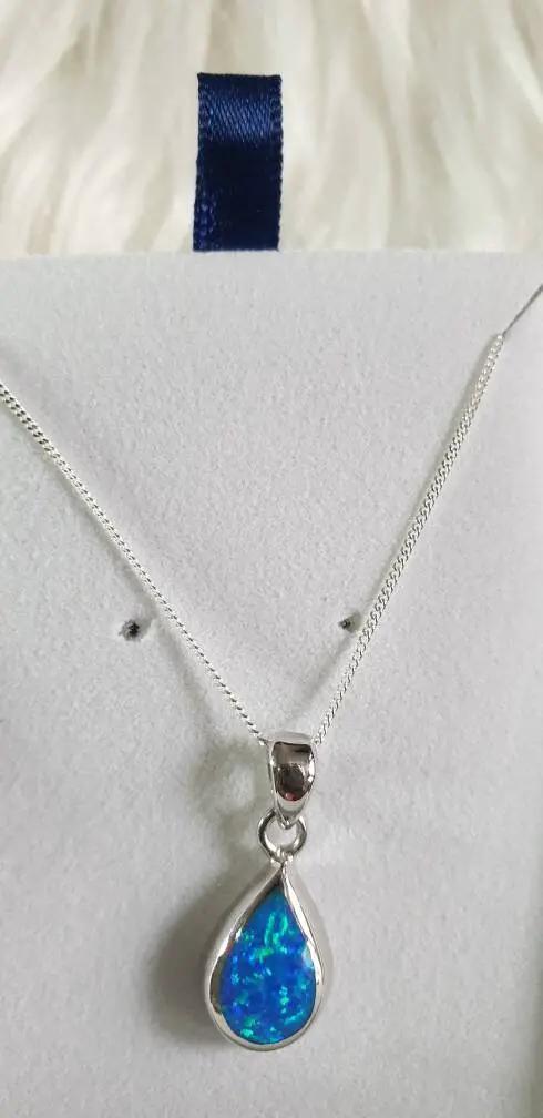 Teardrop Fire Opal Pendant by Clarissas Boutique London