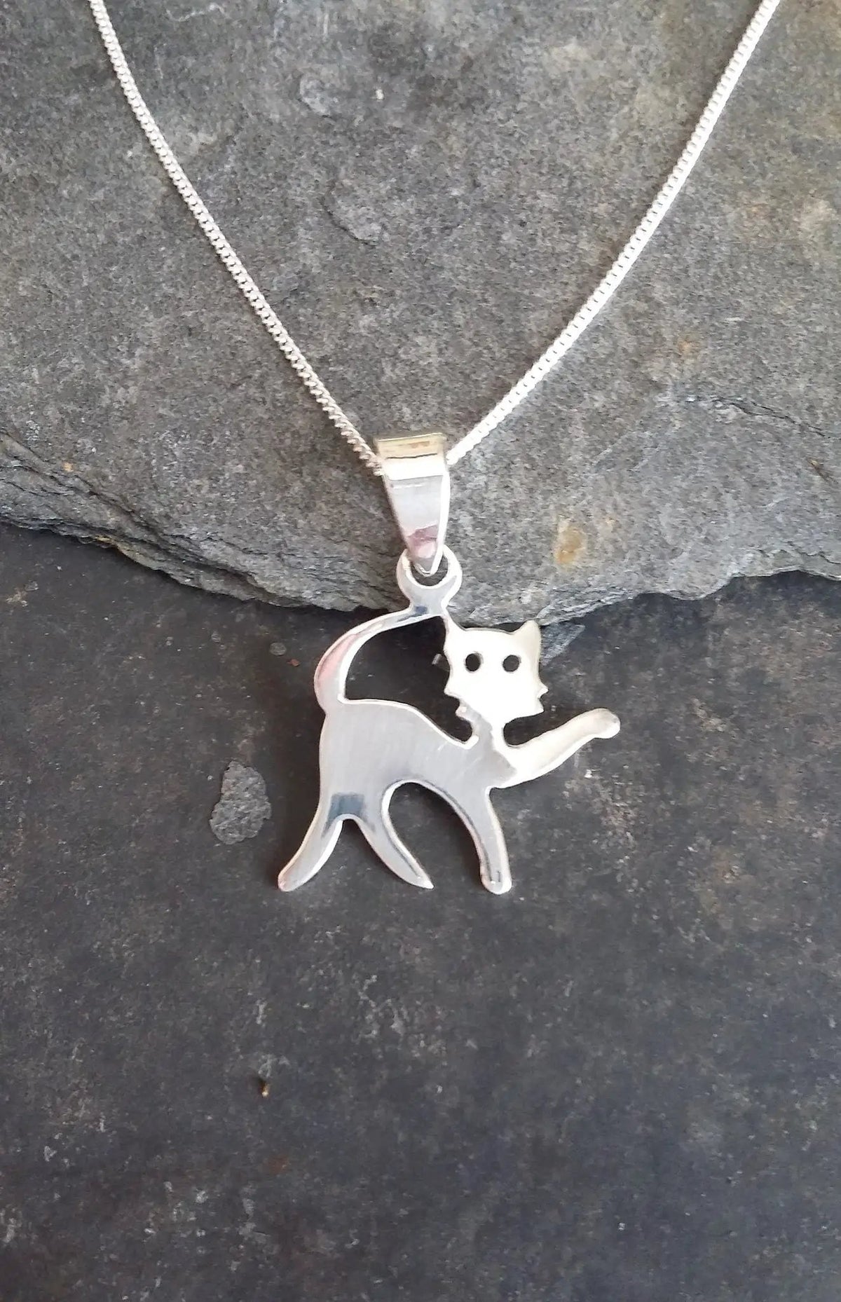 Love Kitten Necklace - Sterling Silver Cat Pendant With Lovely Gift Box by Clarissas Boutique London