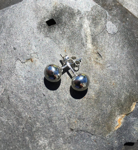 Sterling Silver 8mm Silver Ball Stud In A Lovely Gift Box by productions