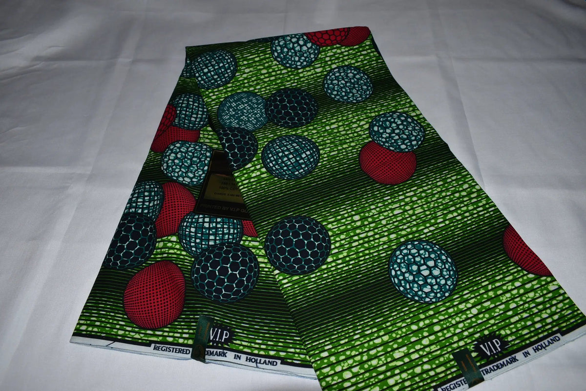 Multicolour African Print Fabric, Ankara Wax Fabric, Ball Detail Ankara Cotton 6 Yards, Ankara Wax Print Shop by Clarissas Boutique London