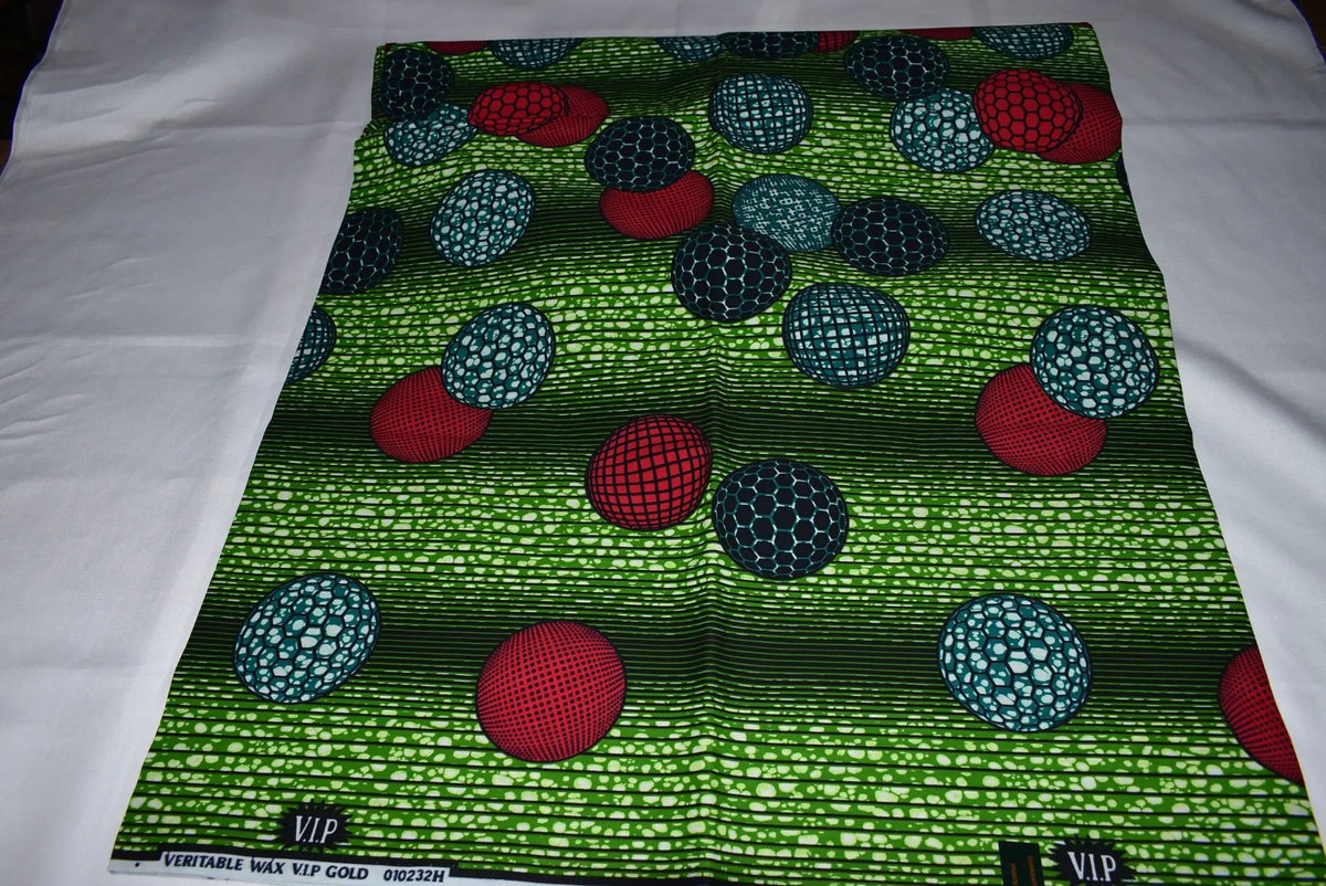 Multicolour African Print Fabric, Ankara Wax Fabric, Ball Detail Ankara Cotton 6 Yards, Ankara Wax Print Shop by Clarissas Boutique London