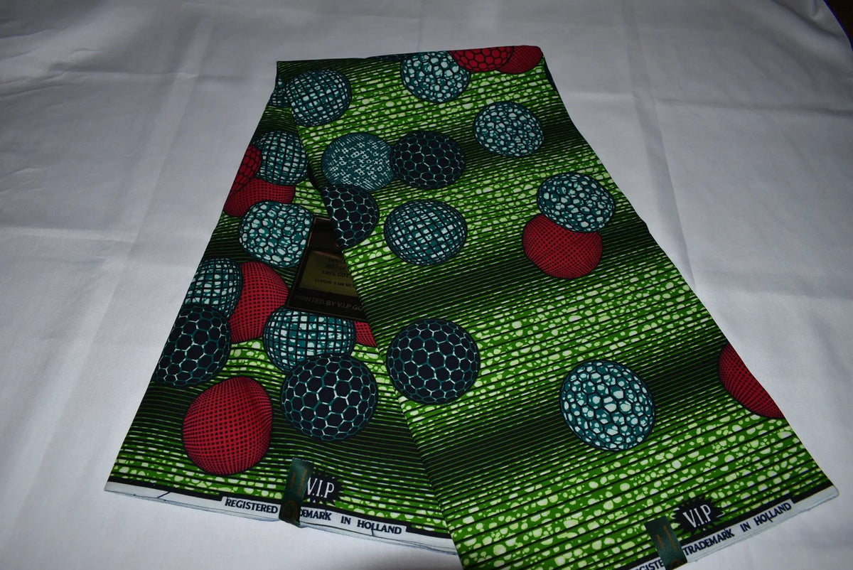 Multicolour African Print Fabric, Ankara Wax Fabric, Ball Detail Ankara Cotton 6 Yards, Ankara Wax Print Shop by Clarissas Boutique London