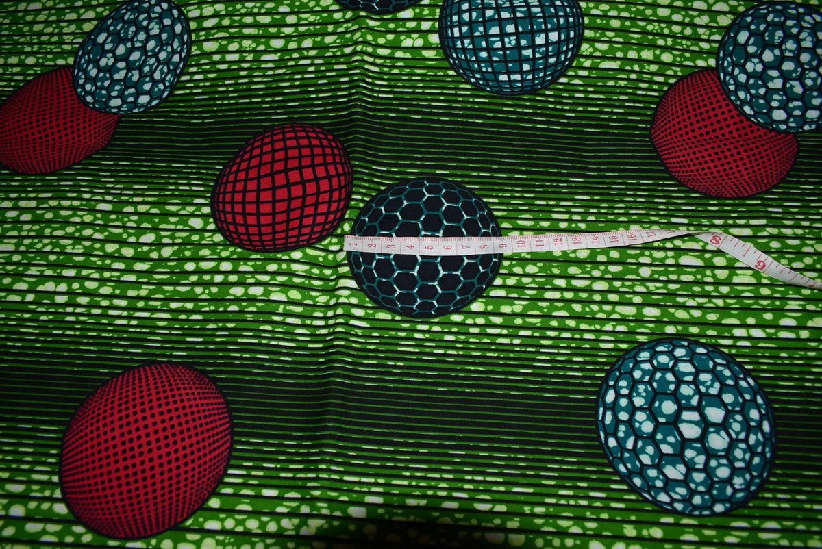 Multicolour African Print Fabric, Ankara Wax Fabric, Ball Detail Ankara Cotton 6 Yards, Ankara Wax Print Shop by Clarissas Boutique London