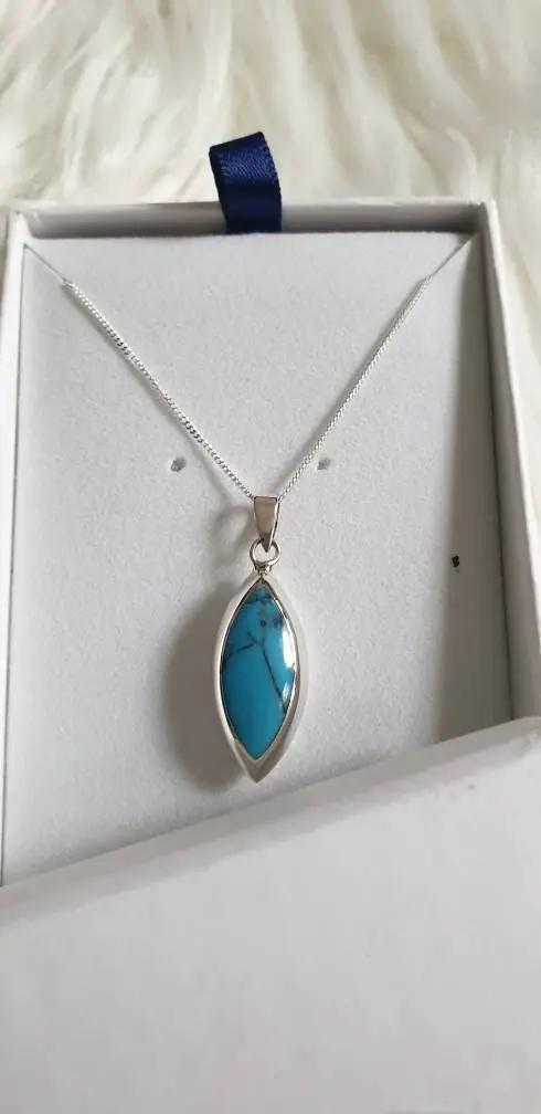 Shield Pendant WIth M.O.P Rear Blue by productions