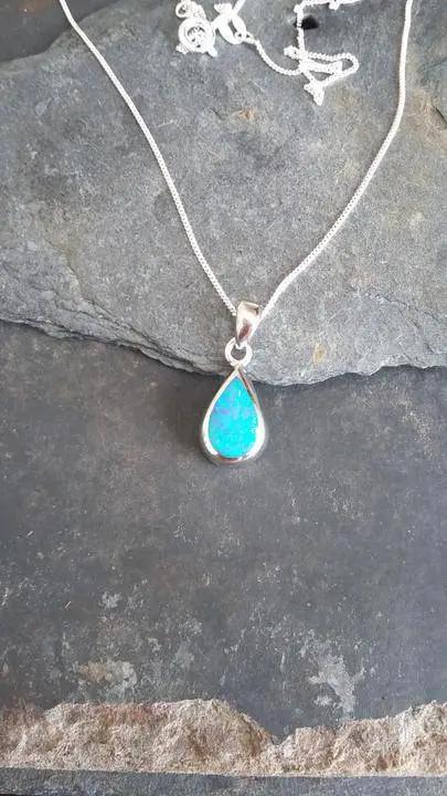 Teardrop Fire Opal Pendant by Clarissas Boutique London