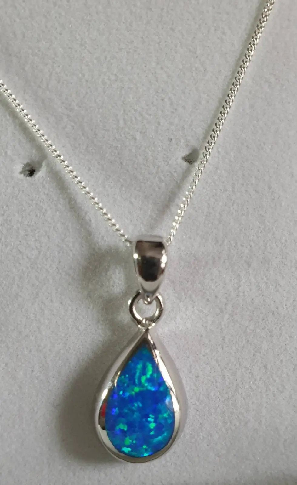 Teardrop Fire Opal Pendant by Clarissas Boutique London