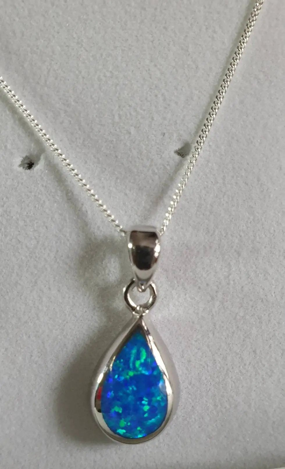 Teardrop Fire Opal Pendant by Clarissas Boutique London