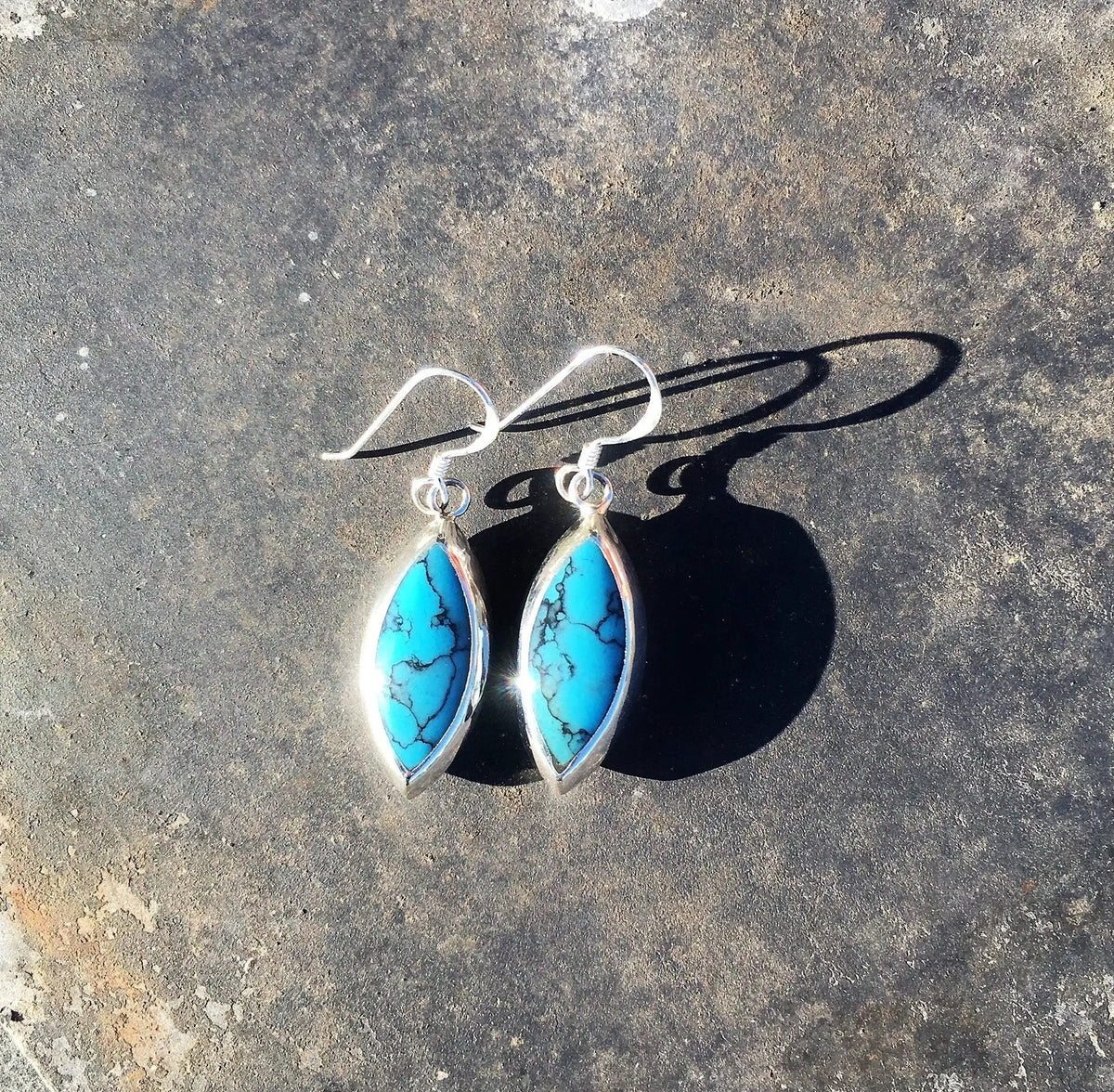 Shield Earring With M.O.P Blue by productions