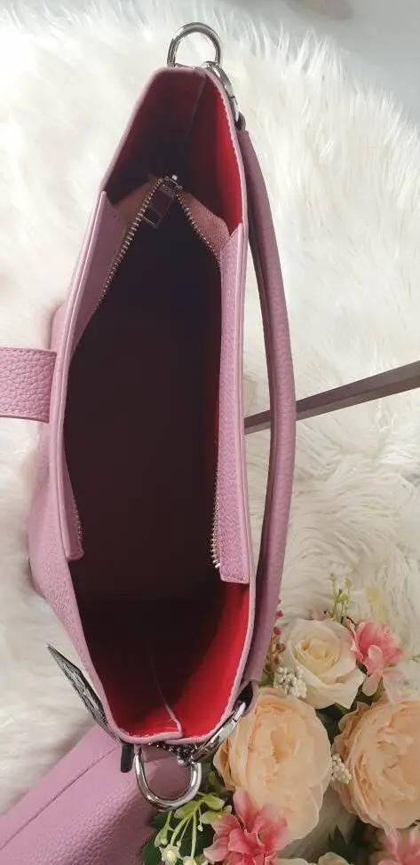 Leather Look Shoulder Bags 2-IN-1 Tote Bag Purple With 3 Straps by Clarissas Boutique London