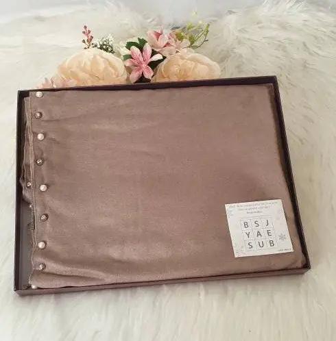 Pearl & Diamante Trim Frayed Scarf by productions and print