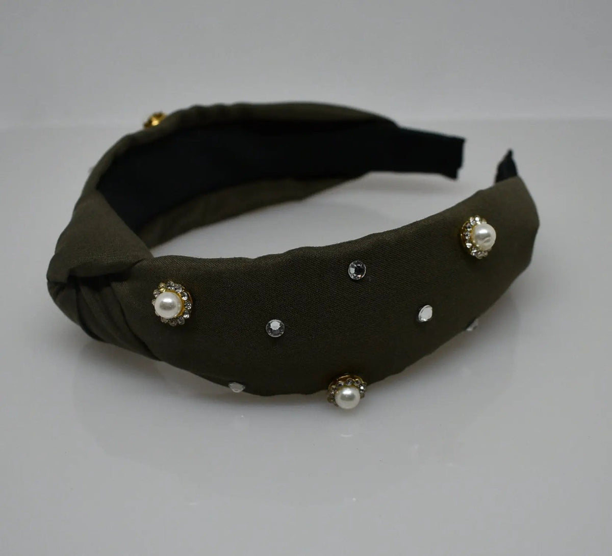 Handmade Emerald Pearl Design Knotted headband. Women's Hairband /Headband by productions