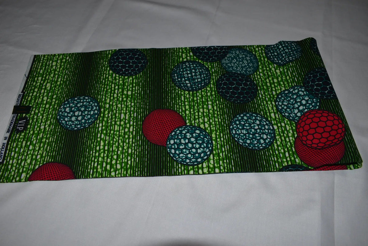 Multicolour African Print Fabric, Ankara Wax Fabric, Ball Detail Ankara Cotton 6 Yards, Ankara Wax Print Shop by Clarissas Boutique London