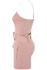 Womens Belted Cargo Pocketed Playsuit by Clarissas Boutique