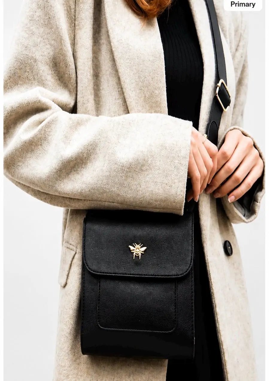 Alice Wheeler London Black Crossbody Bag Vagan Leather Shoulder Bag by Alice Wheeler London