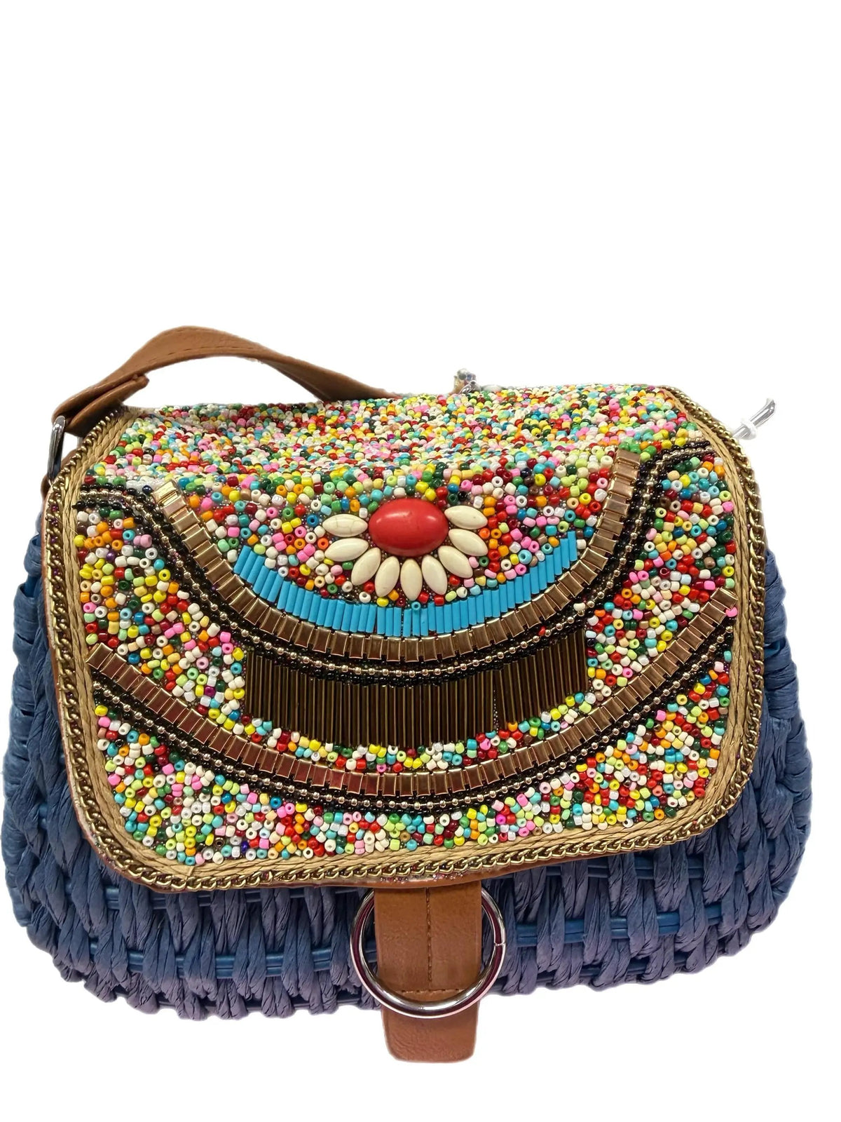 Designed Small Woven Embroidered Boho Crossbody Bag Colourful Shoulder Bag by Clarissas Boutique London