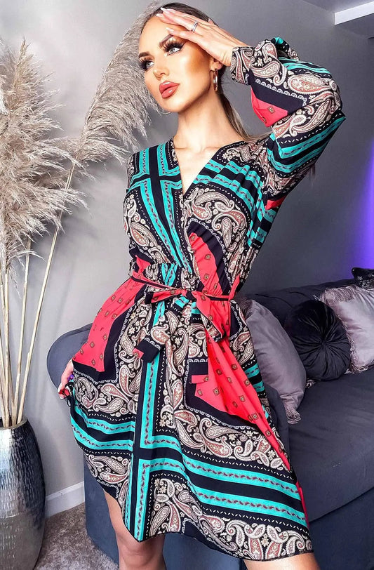 Indila Paisley Printed Dress by Clarissas Boutique London