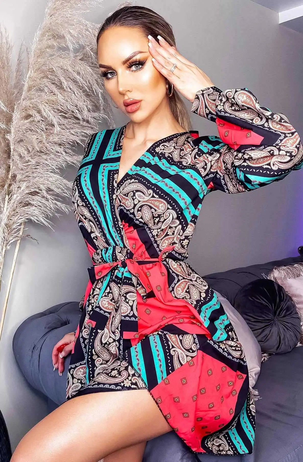 Indila Paisley Printed Dress by Clarissas Boutique London