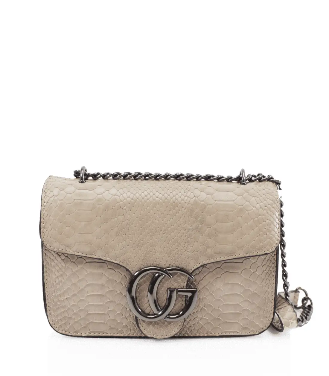 Khaki Snake Shoulder Bag by Clarissas Boutique