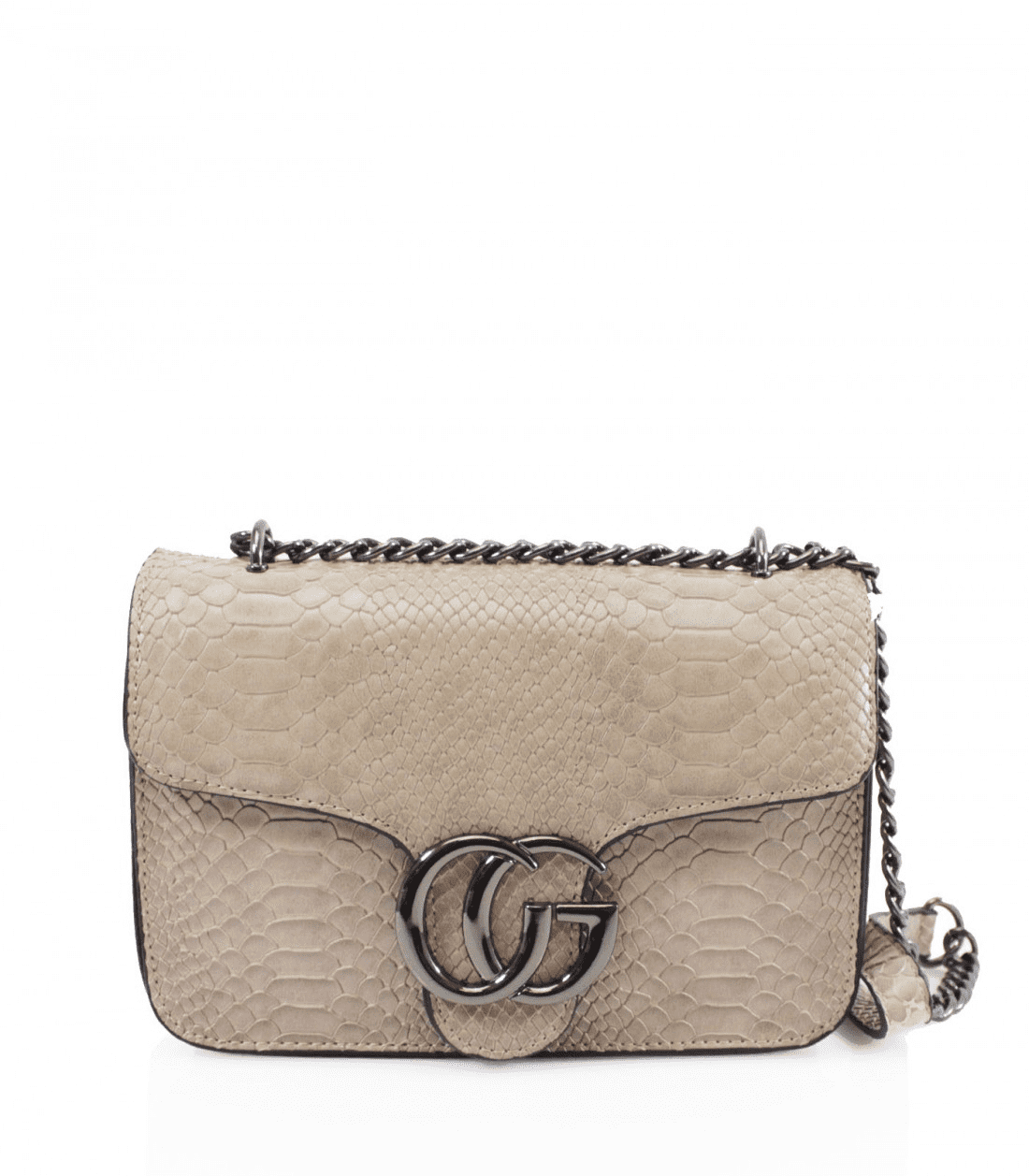 Khaki Snake Shoulder Bag by Clarissas Boutique