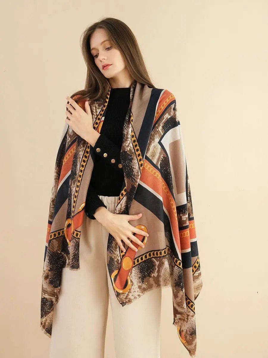 Khaki - Winter Scarf Large Shawl Wraps by Clarissas Boutique