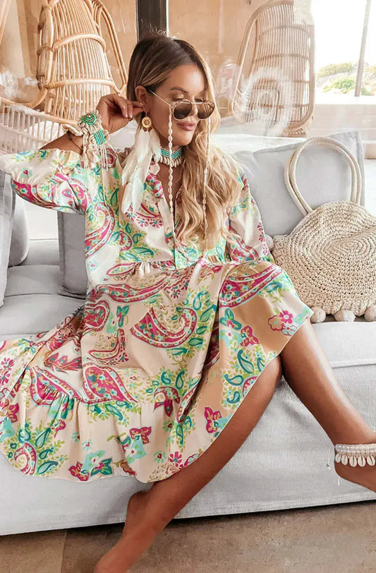 Kira - Oversized Abstract Floral Tunic Dress by Clarissas Boutique London