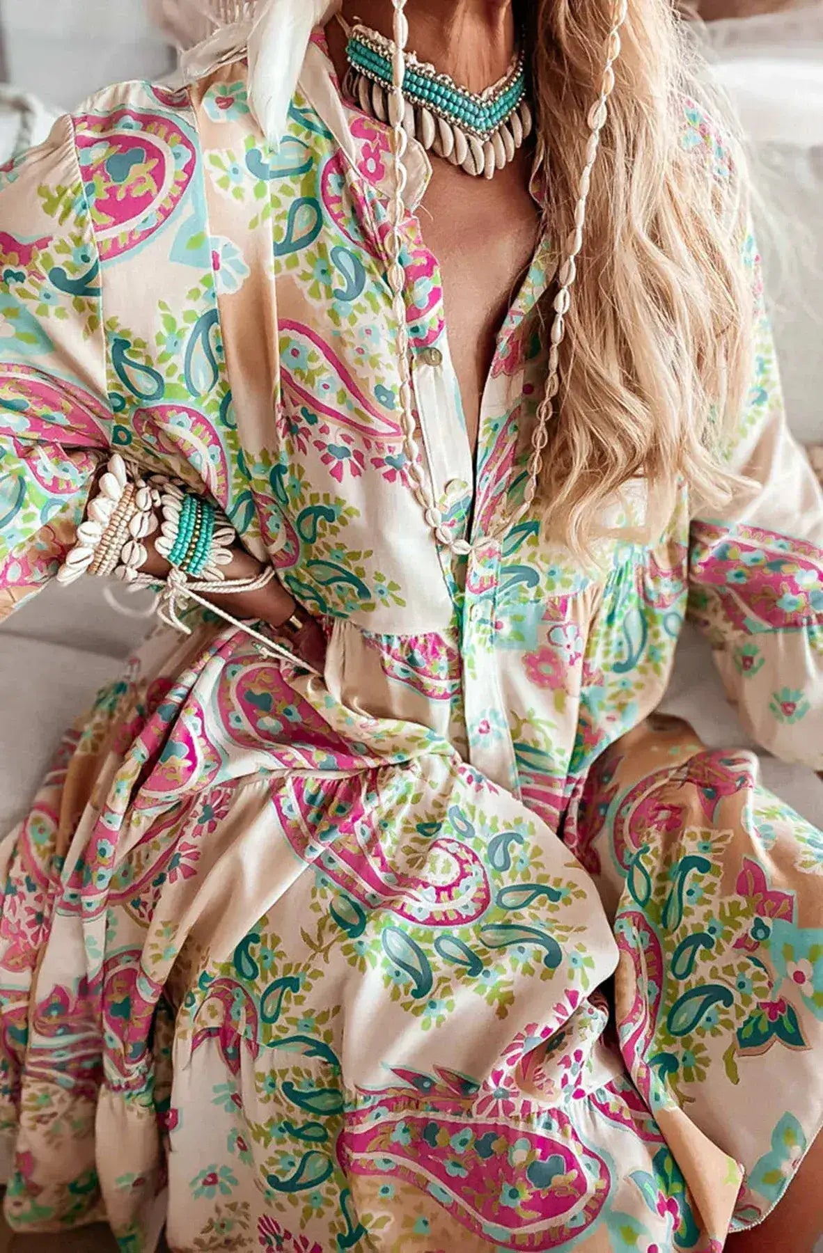 Kira - Oversized Abstract Floral Tunic Dress by Clarissas Boutique London