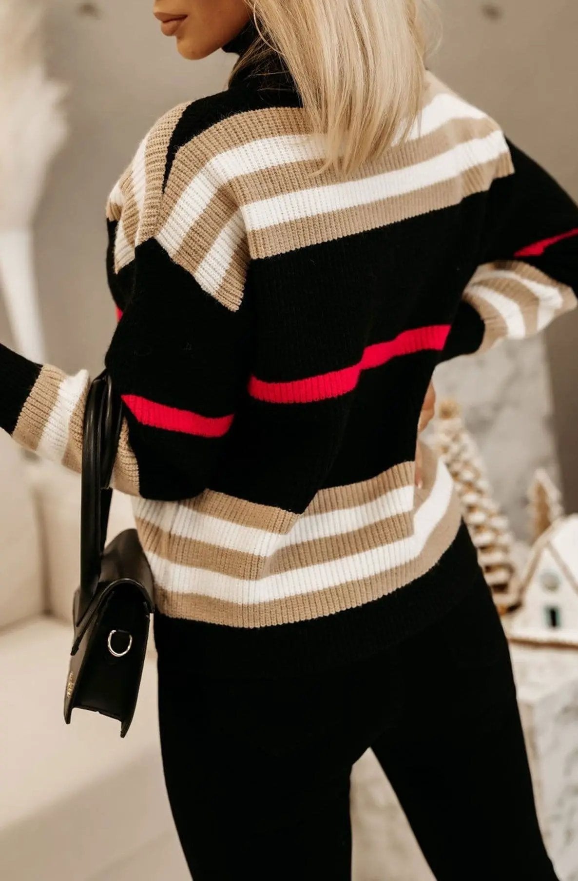 Kym Striped Polo Jumper by Clarissas Boutique London
