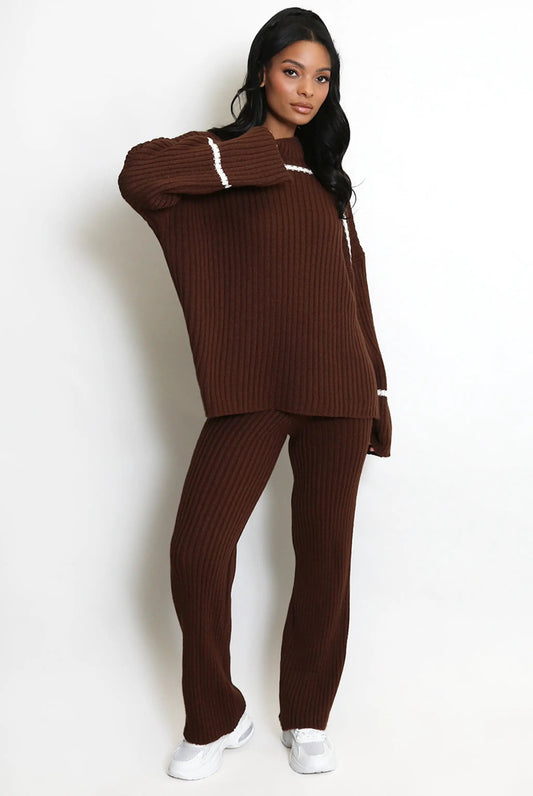Cosy Ribbed Knit Loungewear Set by clarissas Boutique