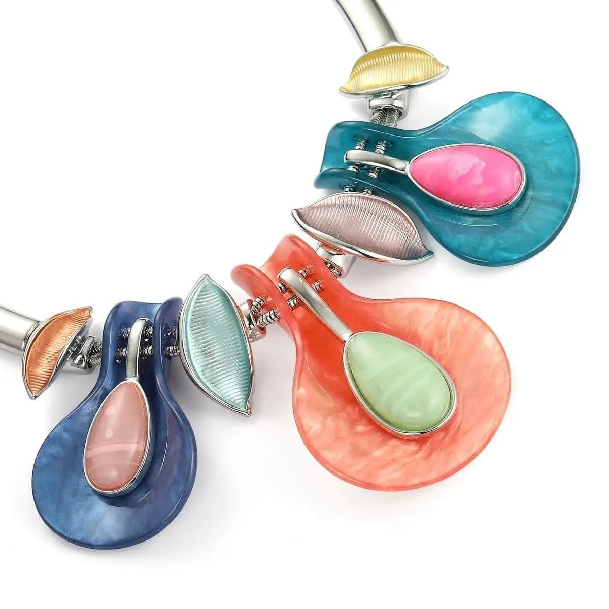 Leaves Water Droplet Necklace Set - Multi Colour by Clarissas Boutique
