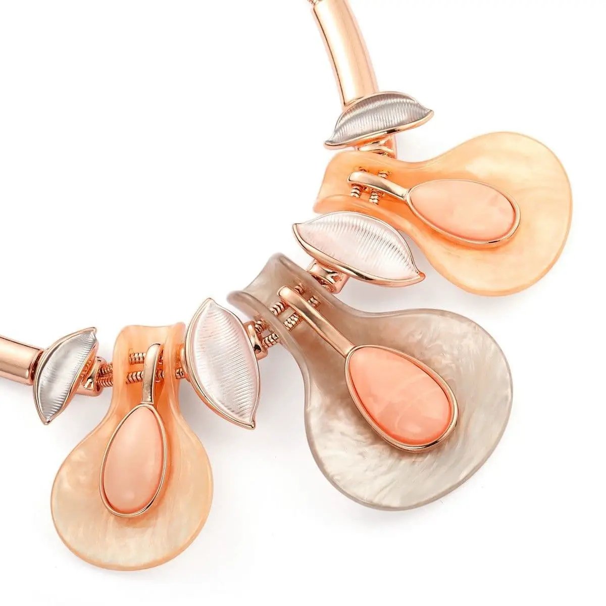 Leaves Water Droplet Necklace Set - Rose Gold by Clarissas Boutique