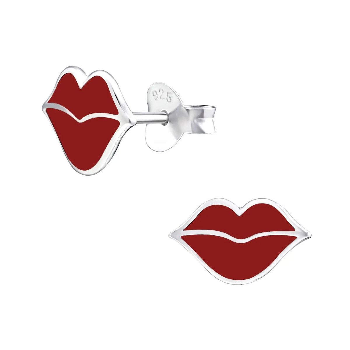 Lips - 925 Sterling Silver Colourful Ear Studs For Women's Best Friends Gift by Clarissas Boutique