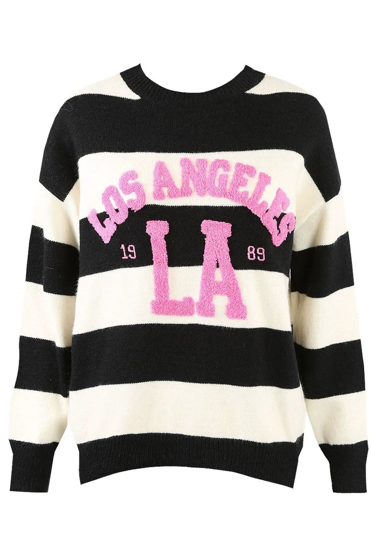 Los Angels Slogan Striped Jumper by Clarissas Boutique London