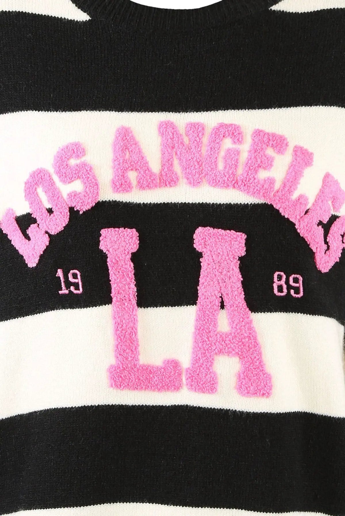 Los Angels Slogan Striped Jumper by Clarissas Boutique London