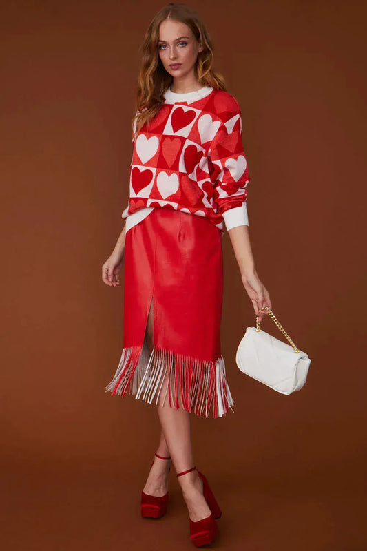 Love Heart Cashmere and Banana Peel Jumper by Clarissas Boutique London