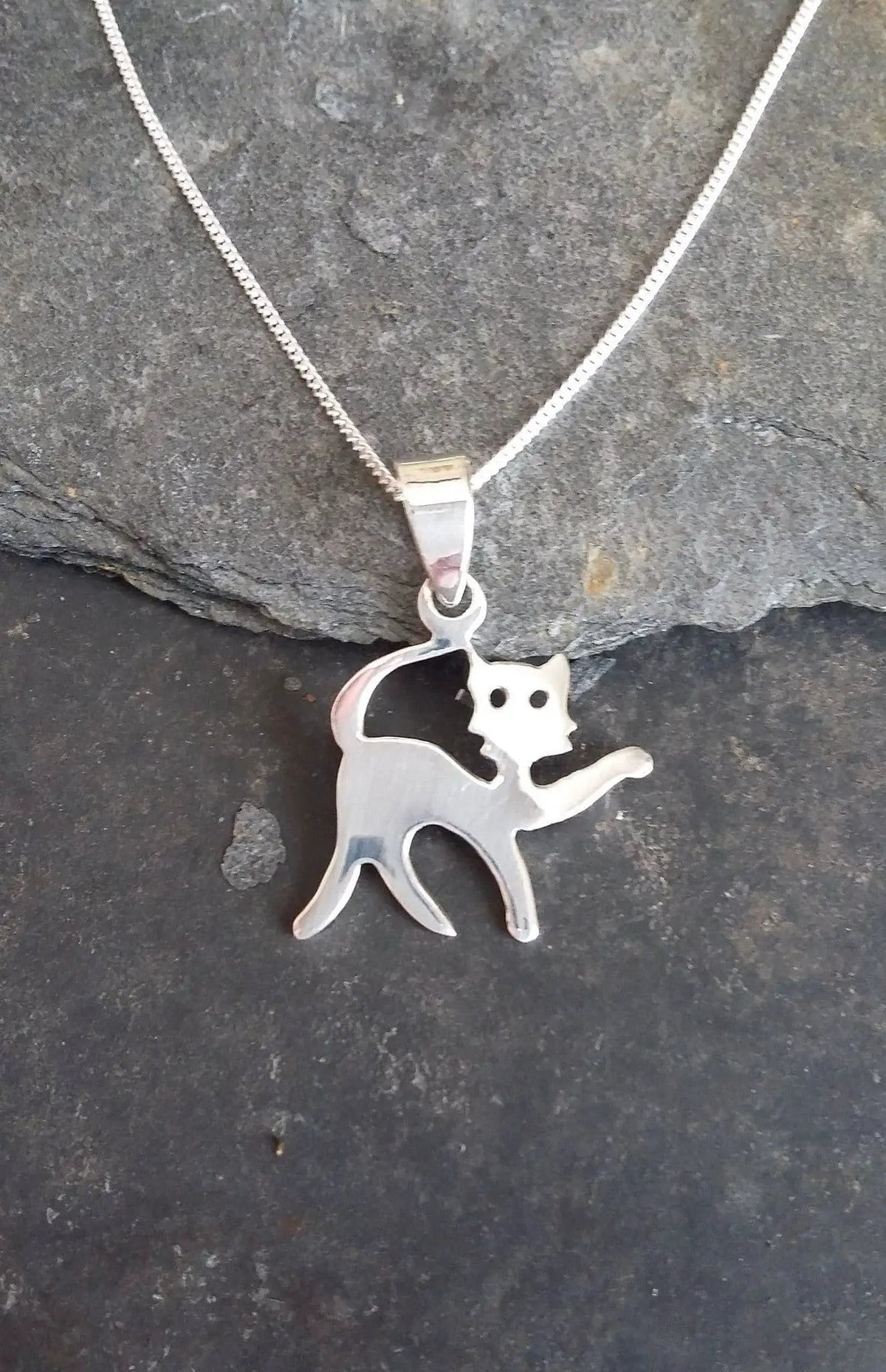 Love Kitten Necklace - Sterling Silver Cat Pendant With Lovely Gift Box by Clarissas Boutique