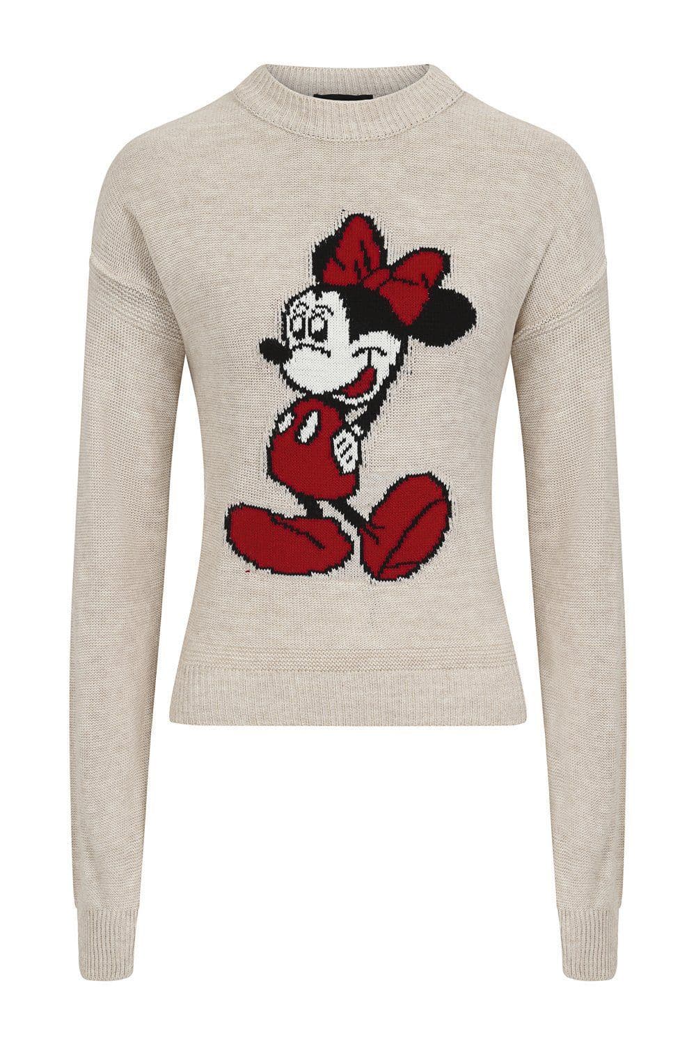 Minnie Mouse Beige Knit Woven Cartoon Lounge Set by Clarissas Boutique London