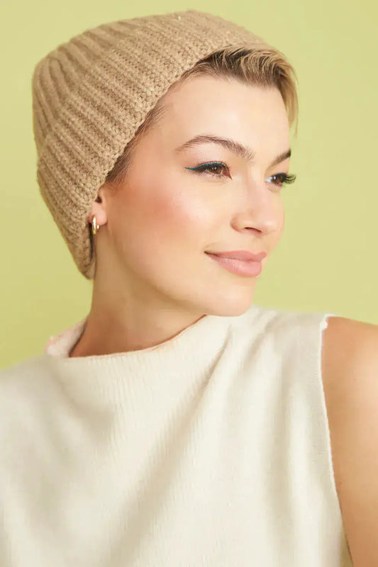 Mocha - Banana Peel Blend Beanie Hat by Clarissas Boutique