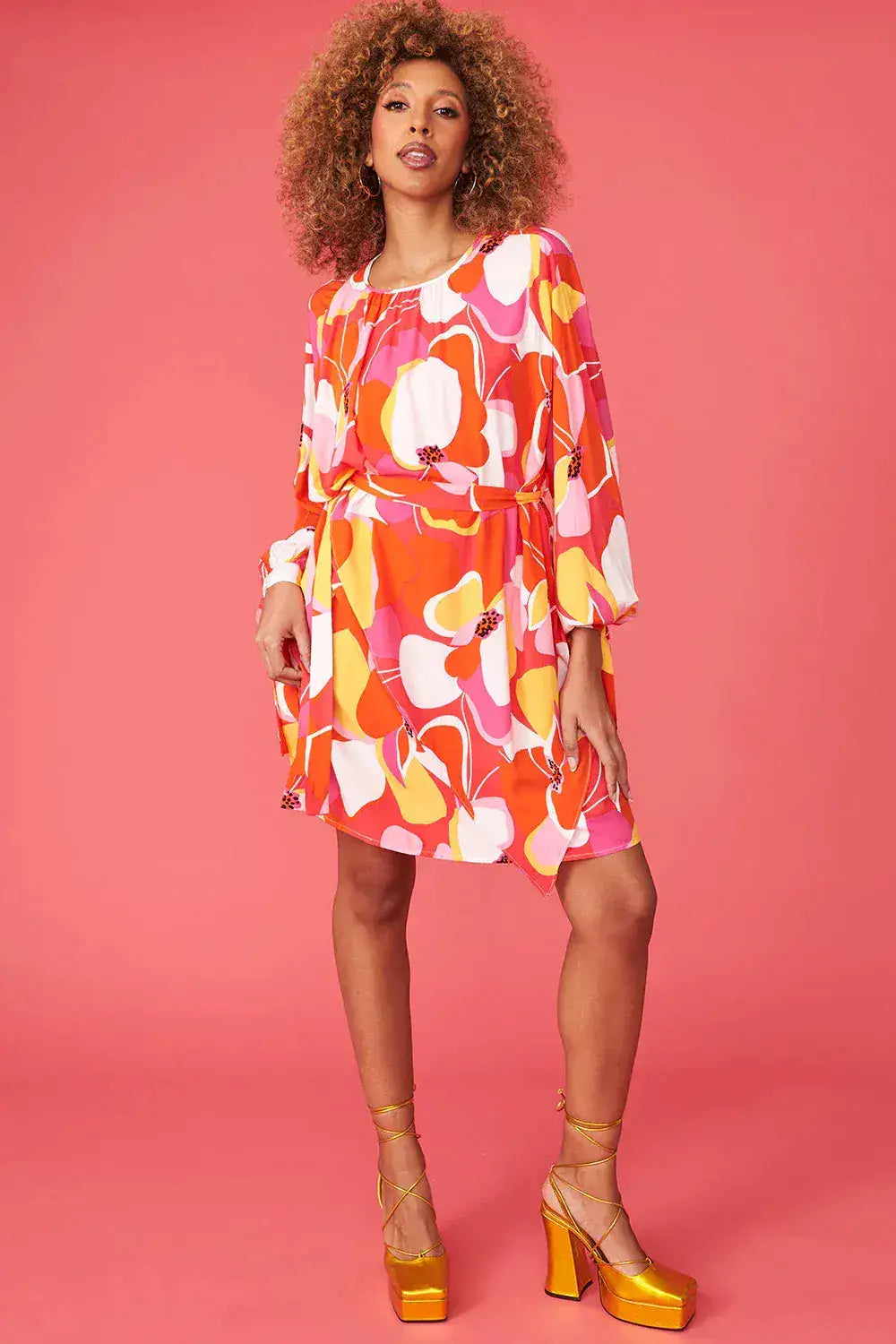 MULTI - Tencel Blend Florence Midi Dress by Clarissas Boutique London