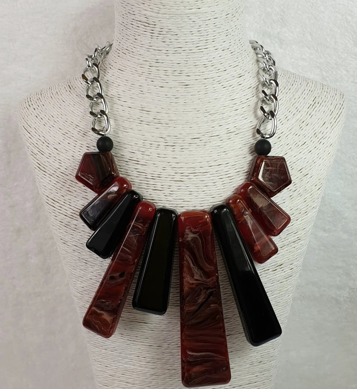 Multucolour Acrylic Necklace With Silver Link by Clarissas Boutique