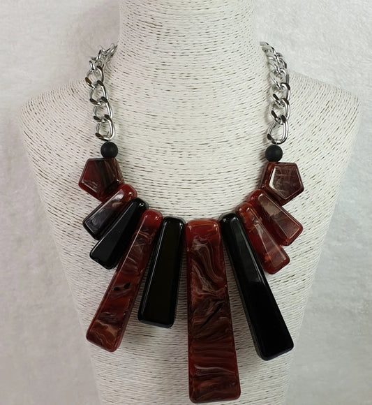 Multucolour Acrylic Necklace With Silver Link by Clarissas Boutique