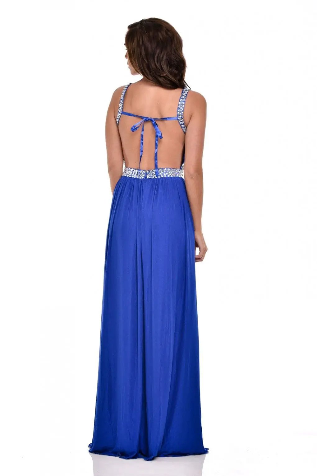 NAZZ COLLECTION NOLA ROYAL BLUE BACKLESS MAXI GRECIAN DRESS by Clarissas Boutique