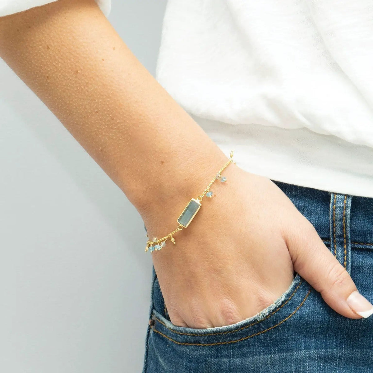 Nordic Nights Labradorite And Gem Bead Bracelet by Clarissas Boutique