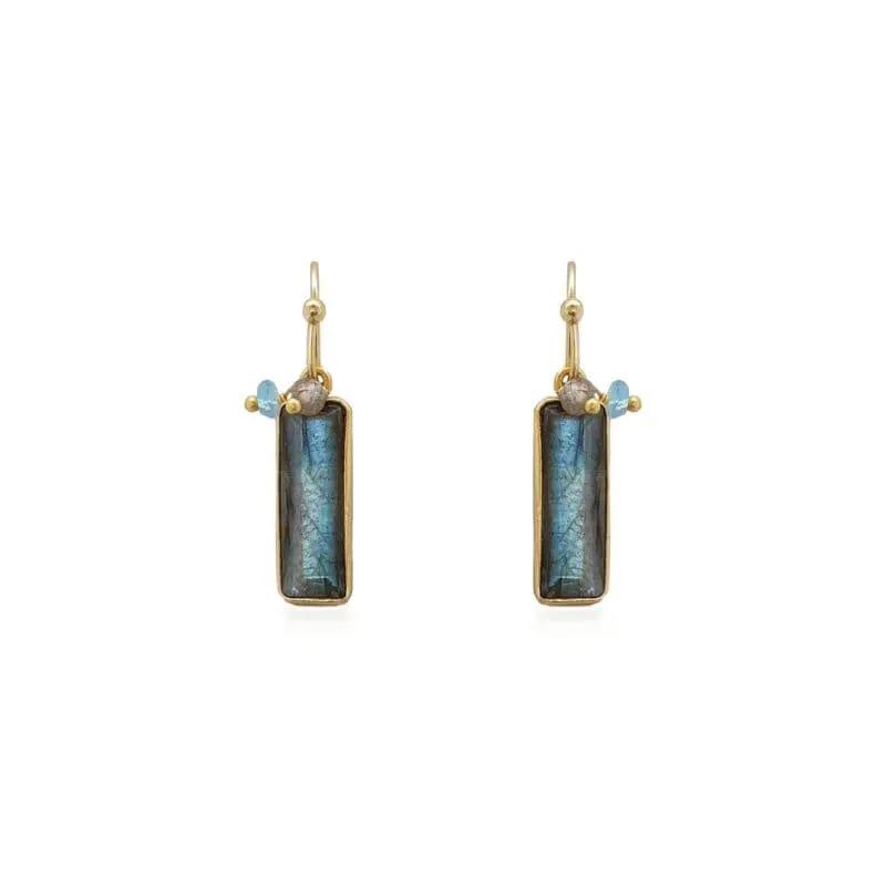 Nordic Nights Labradorite And Gem Bead Earrings by Clarissas Boutique London