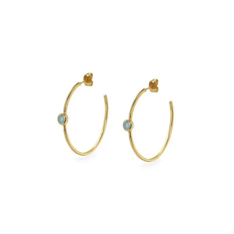 Oracle Aqua Calci Mid Hoop Earrings by Clarissas Boutique