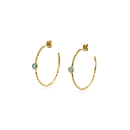 Oracle Aqua Calci Mid Hoop Earrings by Clarissas Boutique