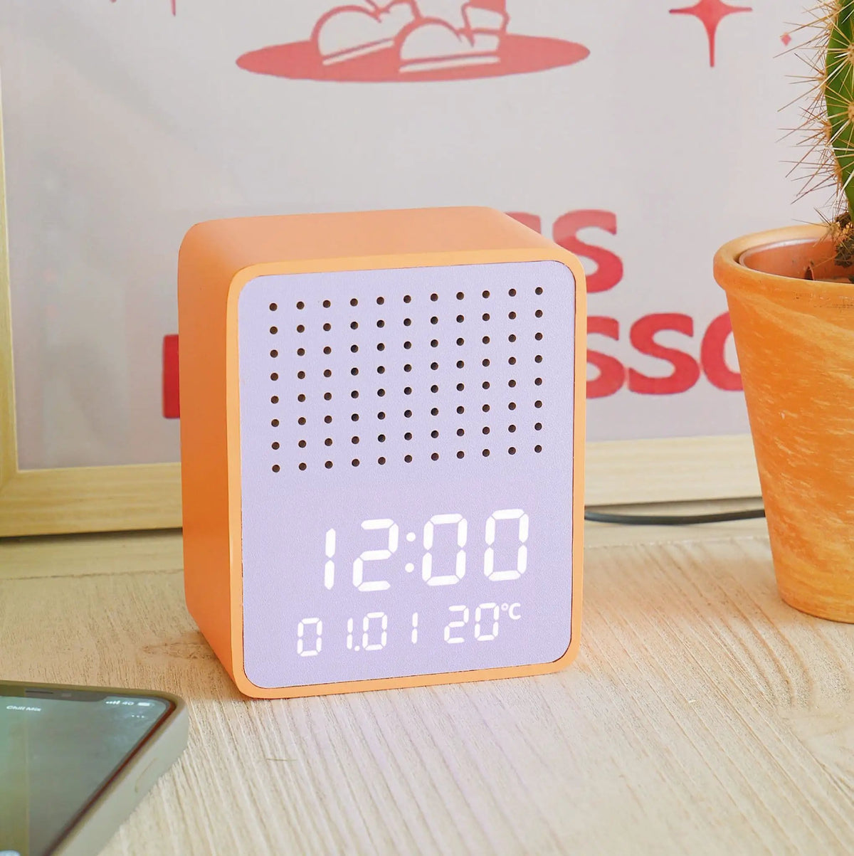 Orange And Purple Rise & Play Bluetooth Speaker & Alarm Clock by Steepletone
