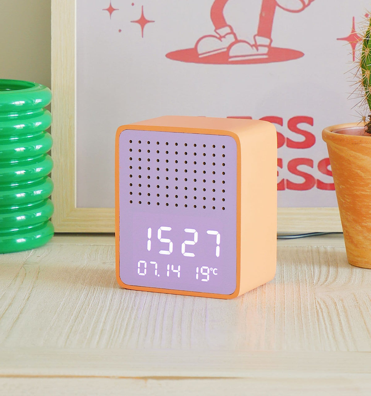 Orange And Purple Rise & Play Bluetooth Speaker & Alarm Clock by Steepletone