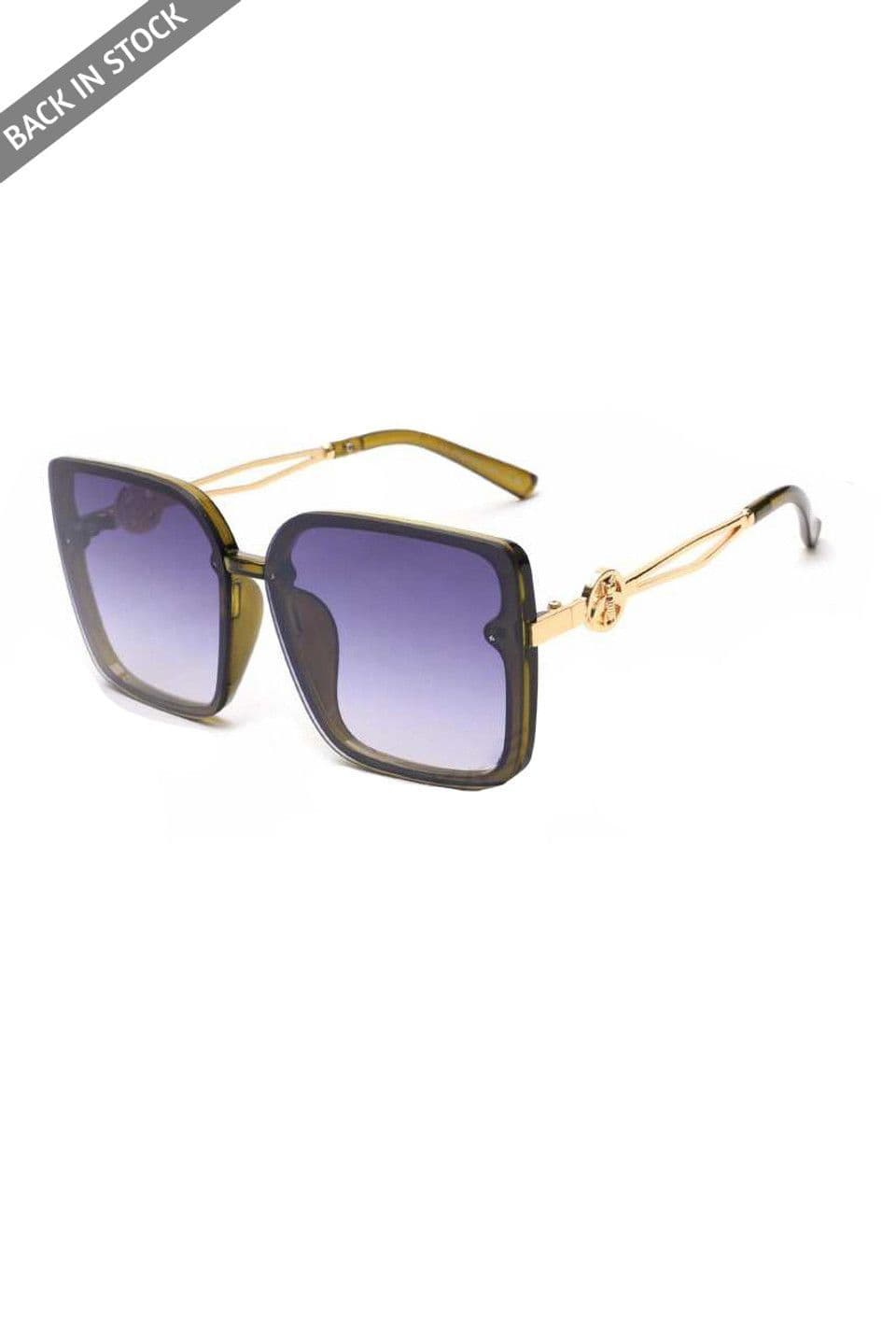 Oversized Sunglasses With Gold Bee Motif Arm by Clarissas Boutique